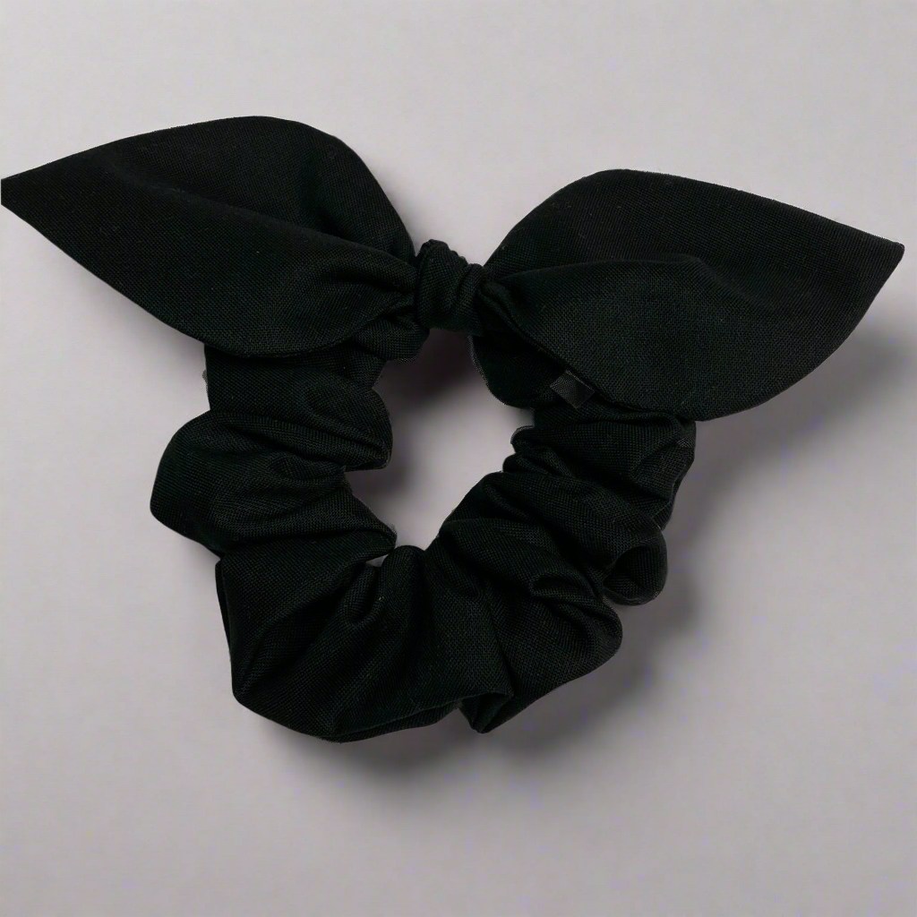 Classic Black Bow Scrunchie