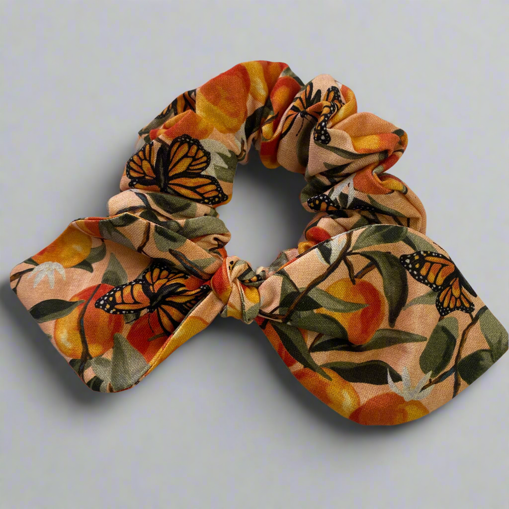 Peach Butterfly Bow Scrunchie