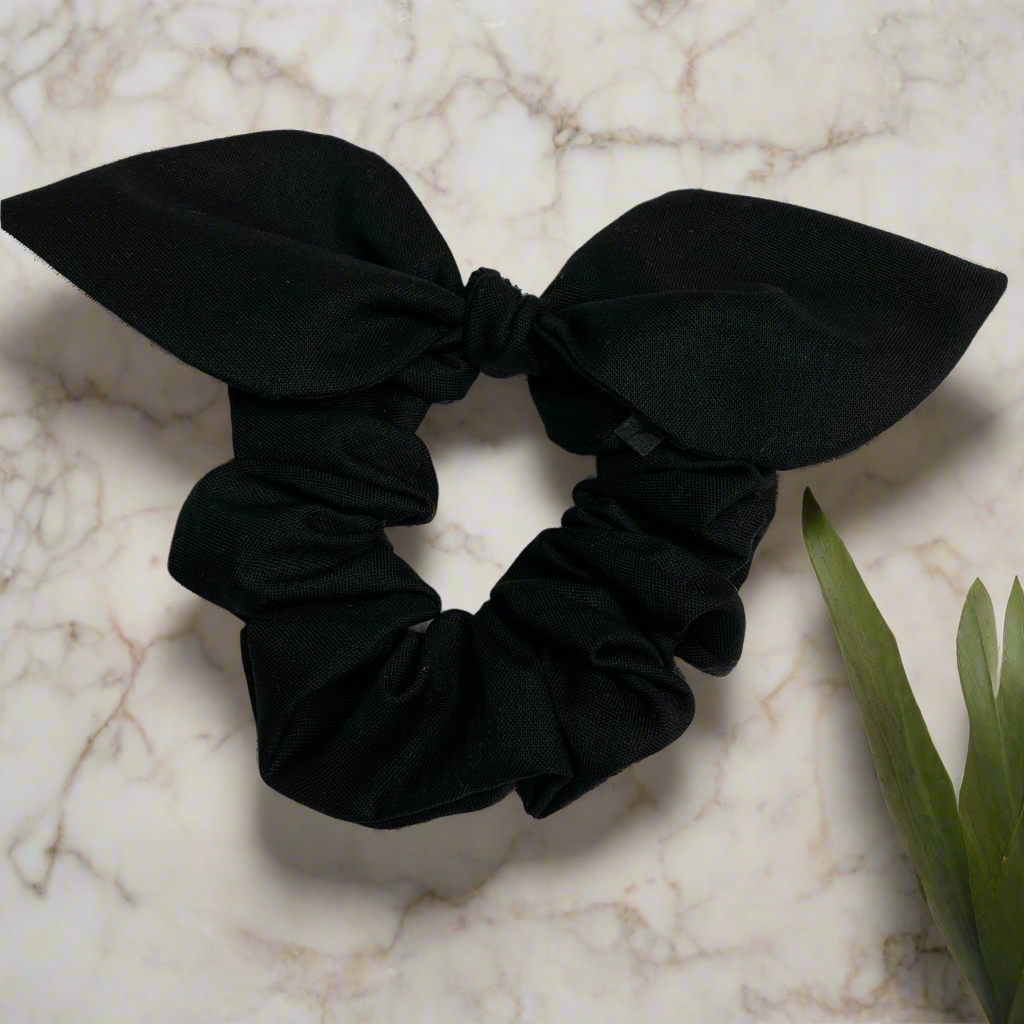 Classic Black Bow Scrunchie