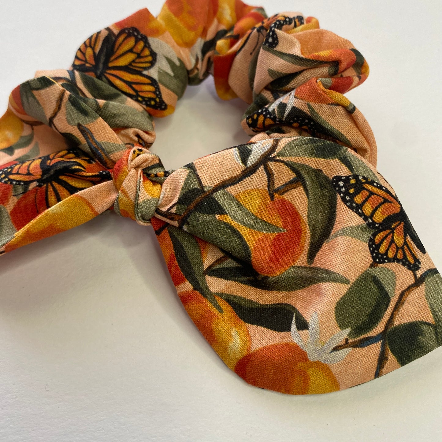 Peach Butterfly Bow Scrunchie