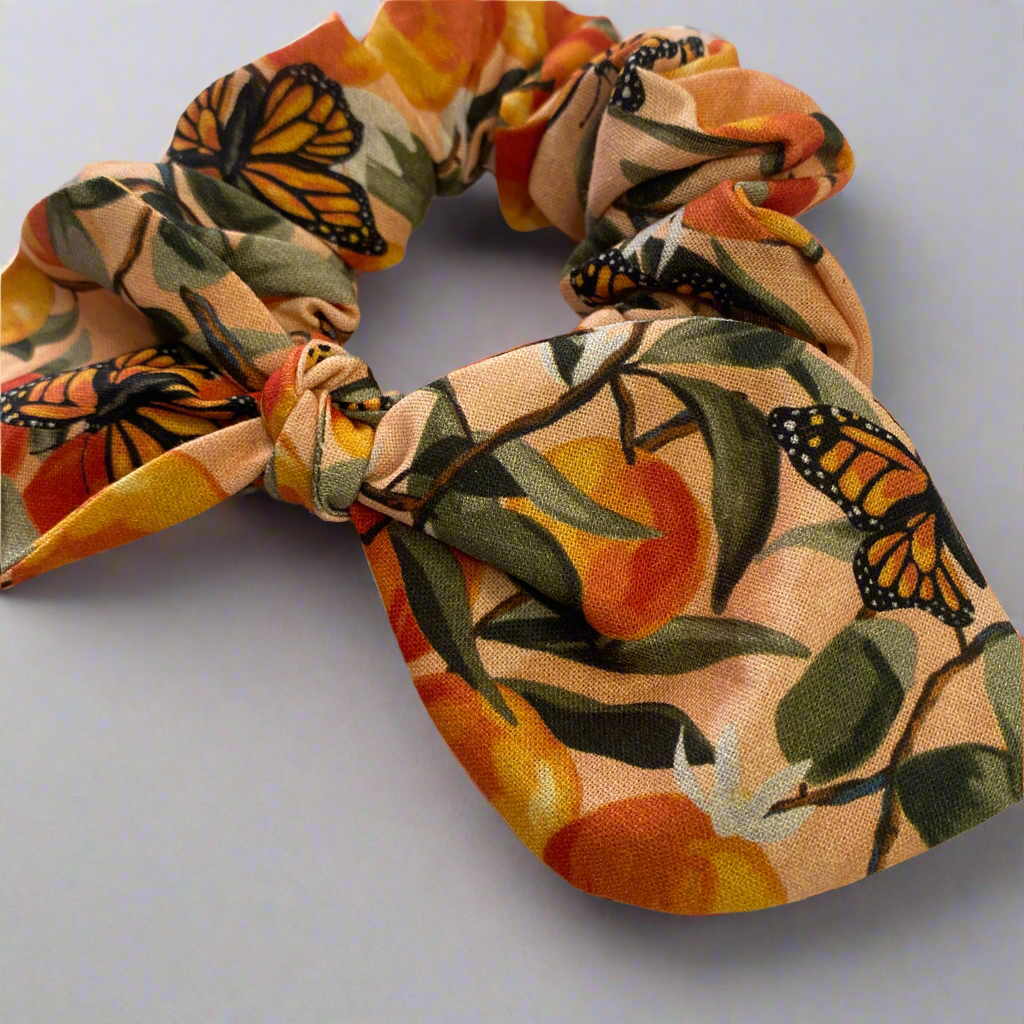 Peach Butterfly Bow Scrunchie