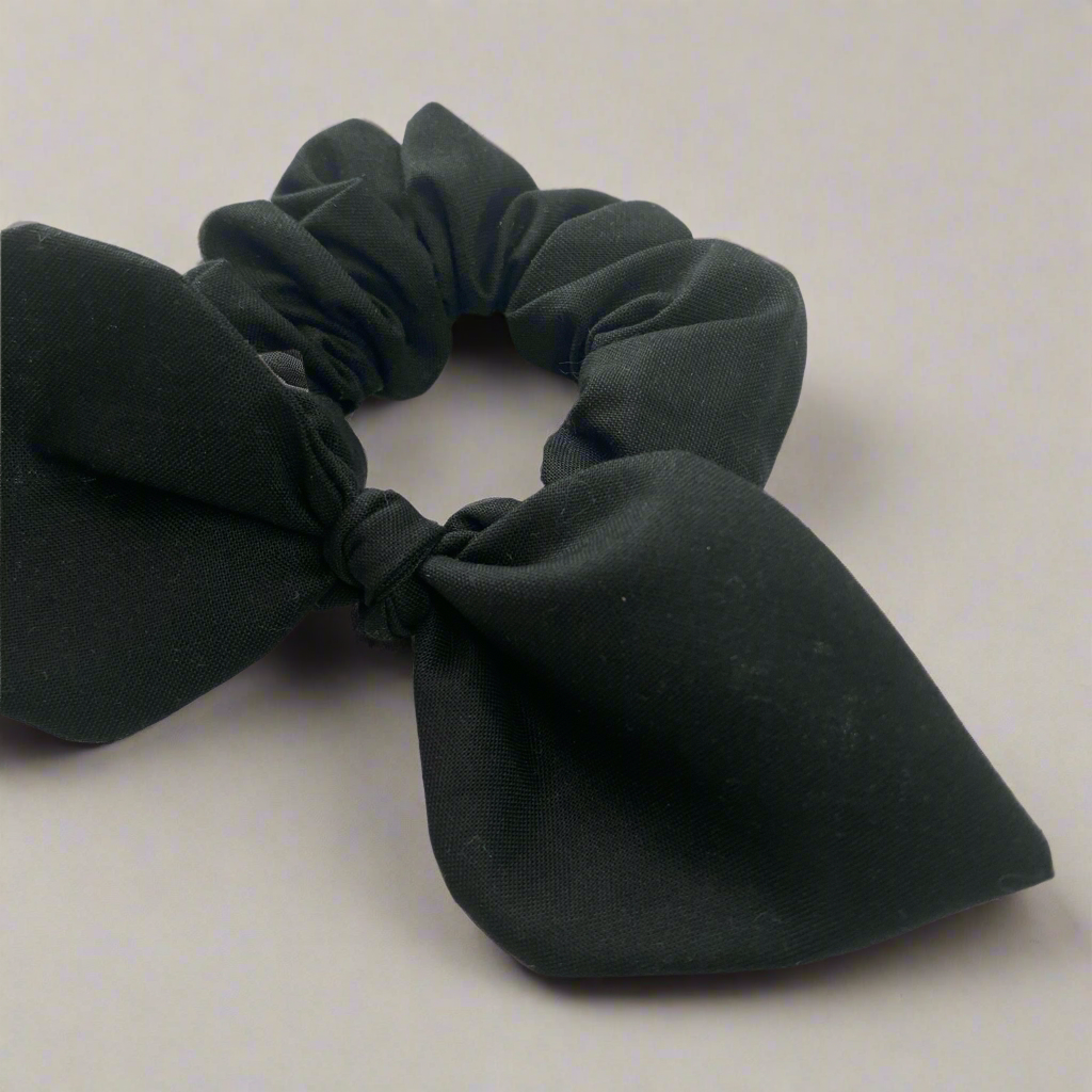 Classic Black Bow Scrunchie