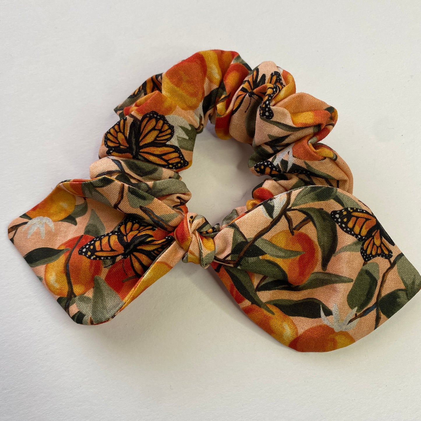 Peach Butterfly Bow Scrunchie