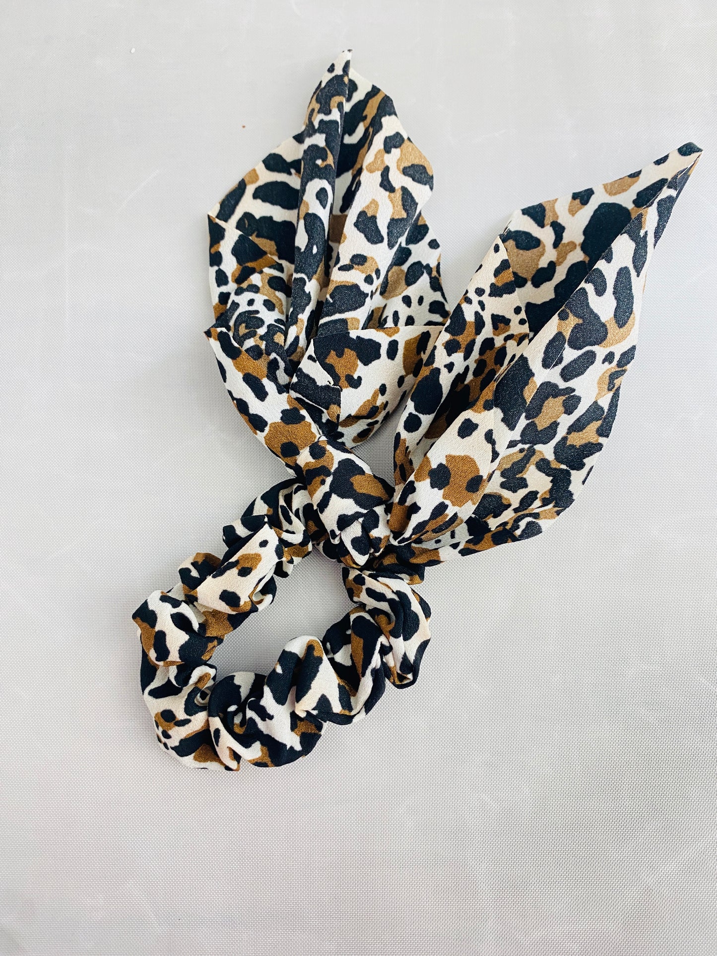 Animal Print Mini Hair Scrunchie with Tails