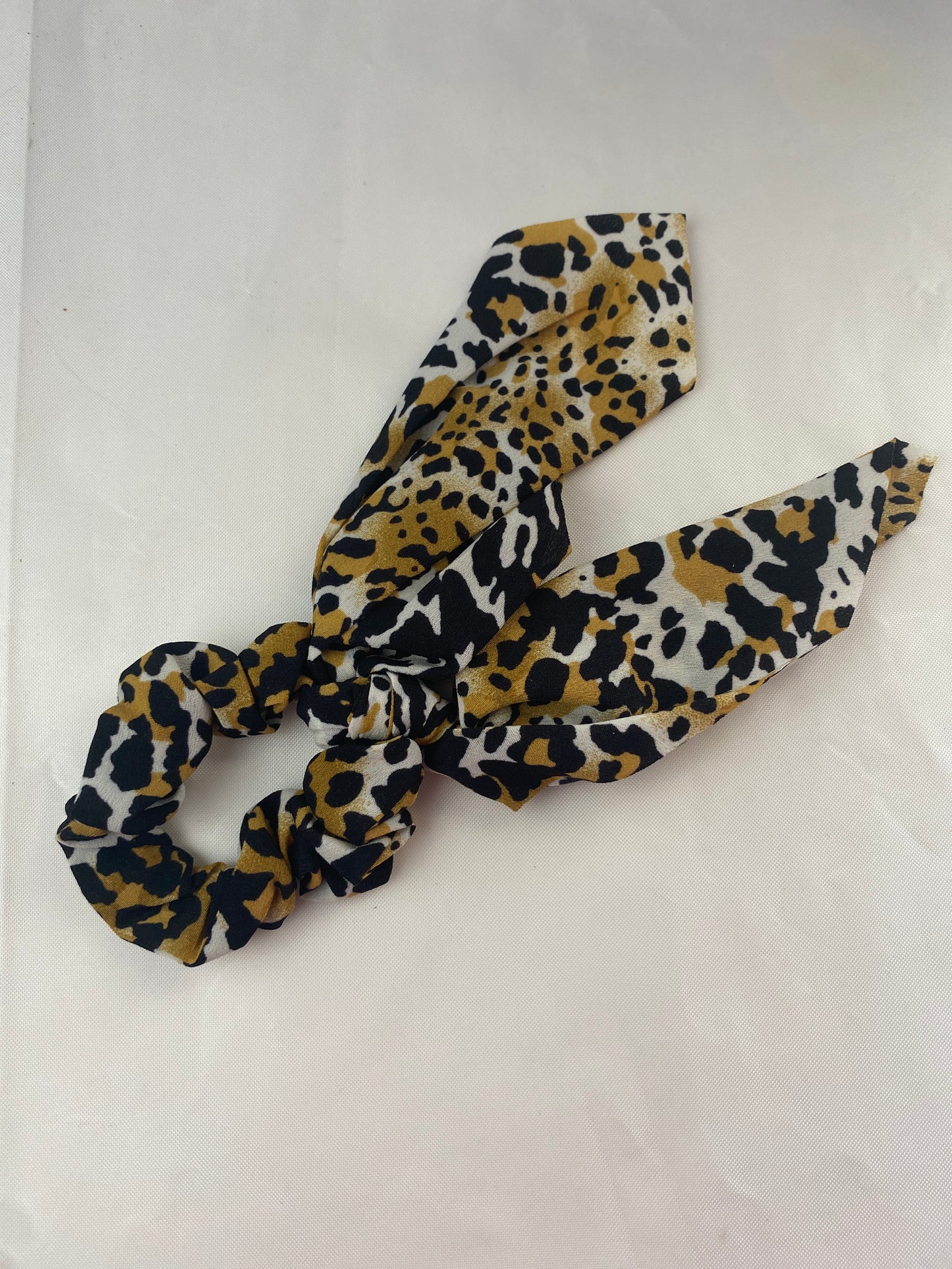 Animal Print Mini Hair Scrunchie with Tails