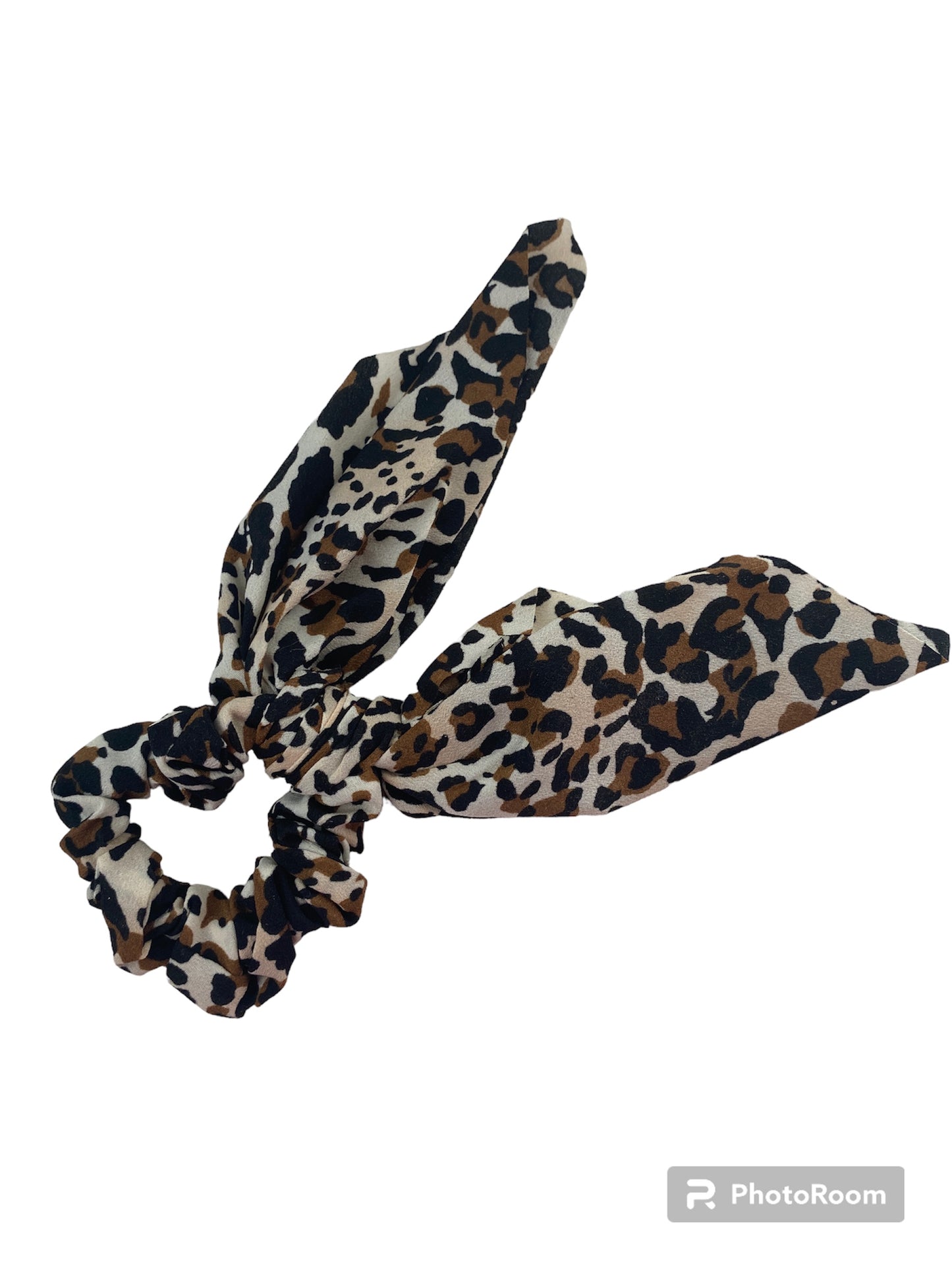 Animal Print Mini Hair Scrunchie with Tails