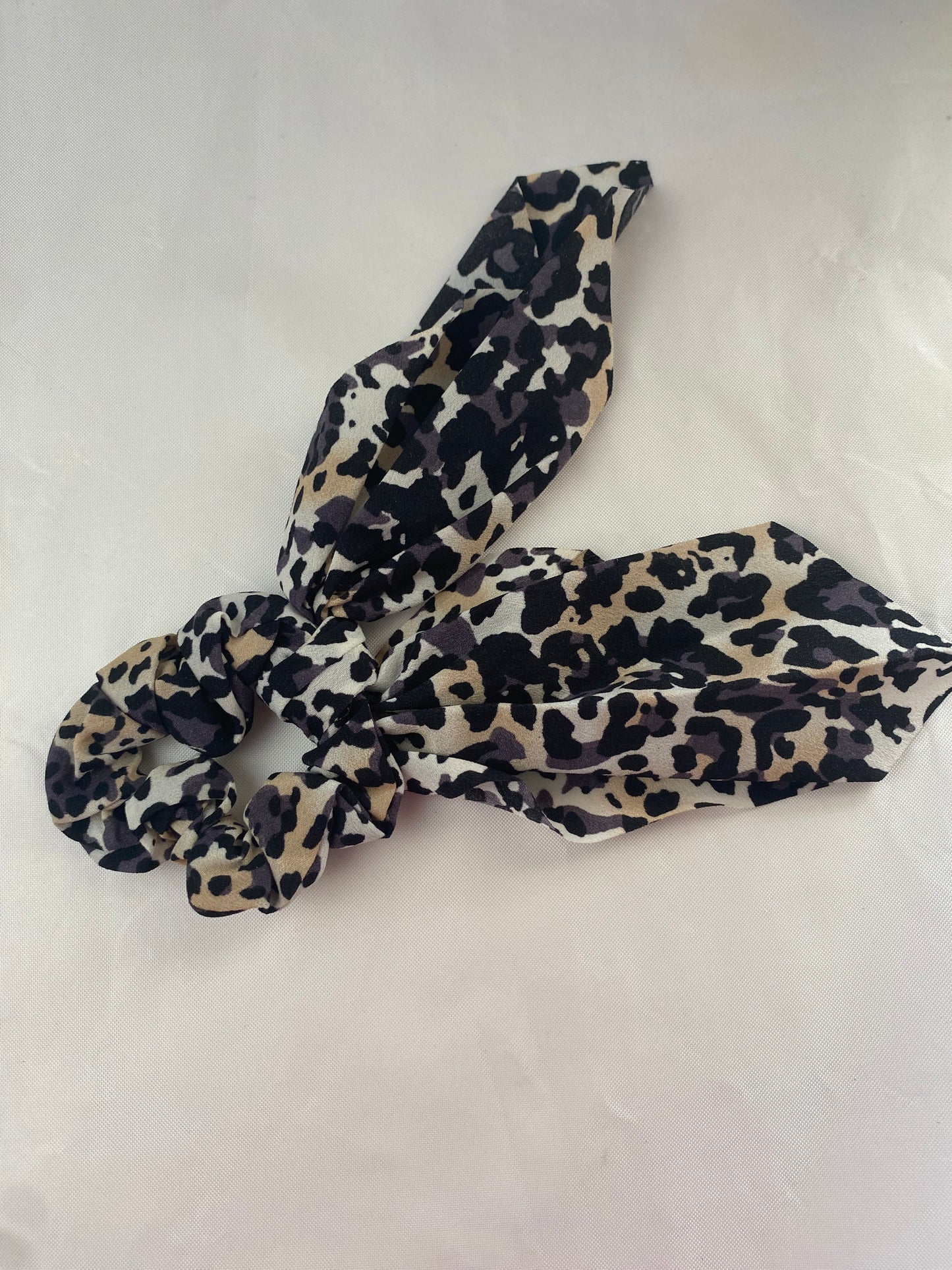 Animal Print Mini Hair Scrunchie with Tails