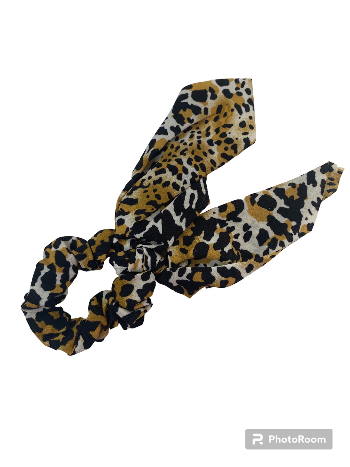 Animal Print Mini Hair Scrunchie with Tails