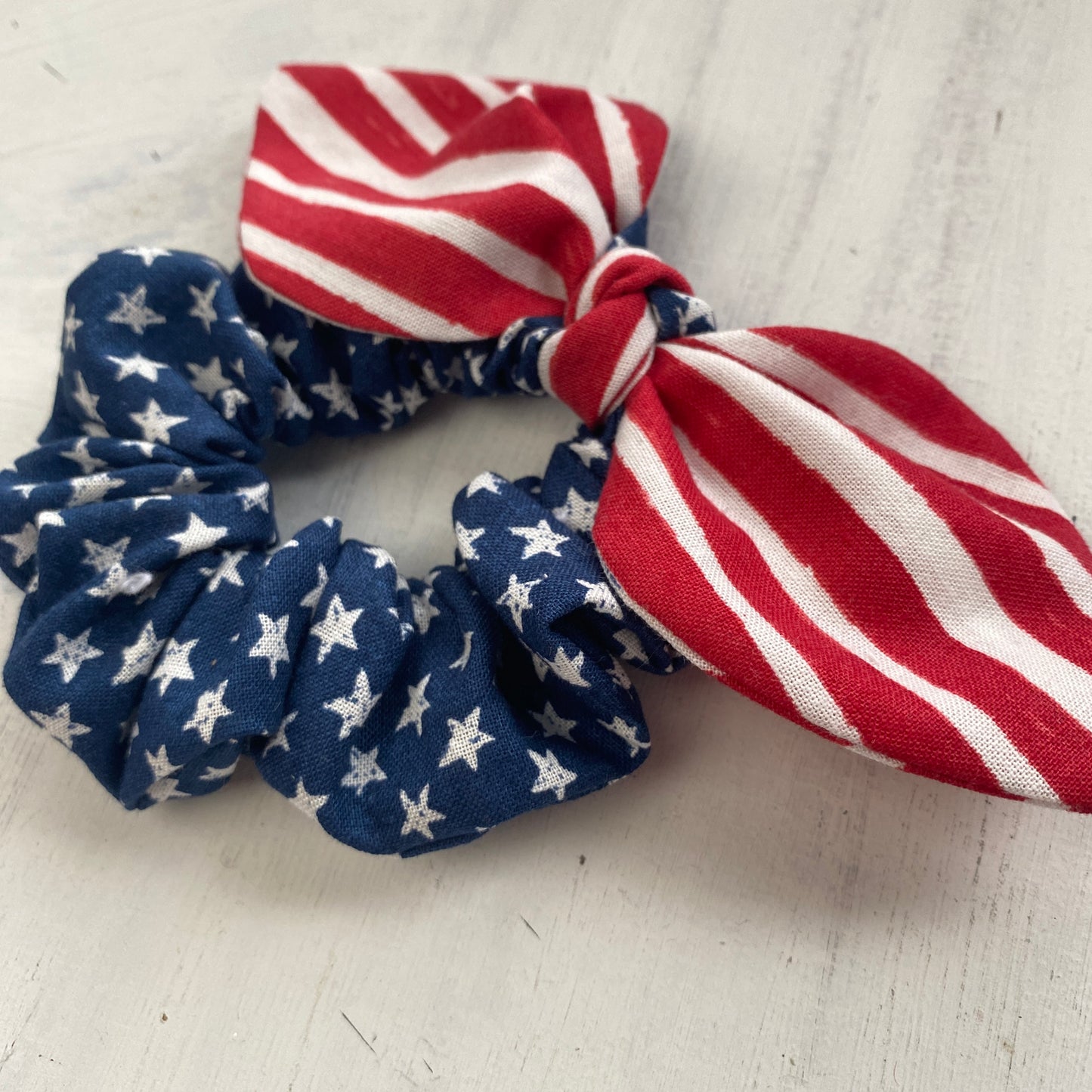 Bow Scrunchie USA Flag 4th of July