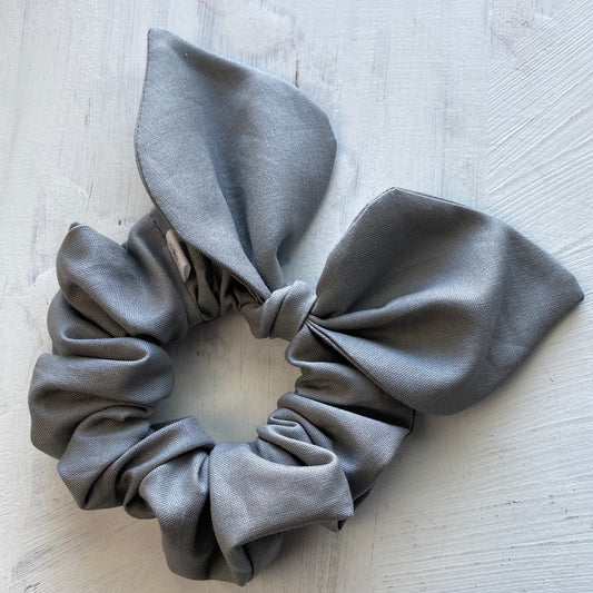 Bow Scrunchie Solid Gray