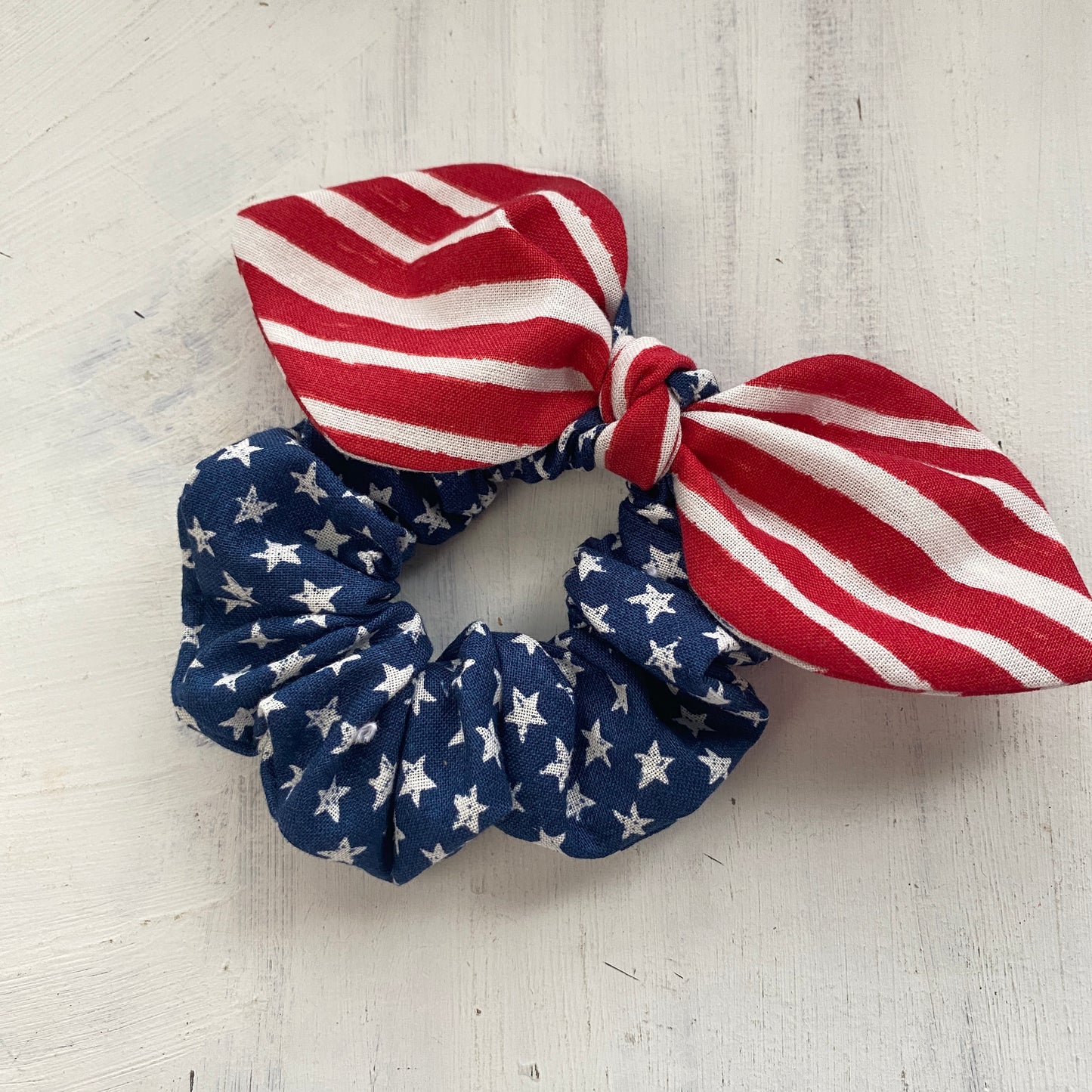 Bow Scrunchie USA Flag 4th of July