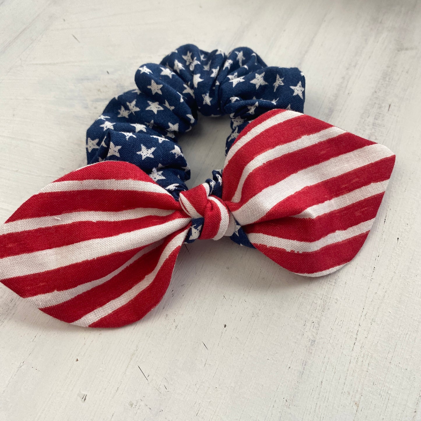 Bow Scrunchie USA Flag 4th of July