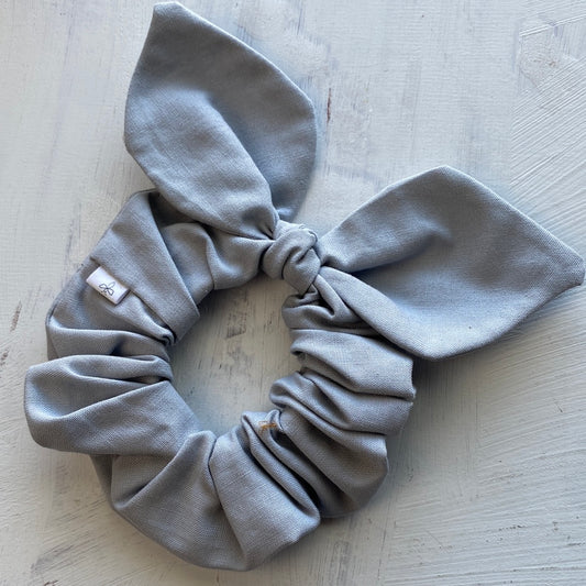 Bow Scrunchie Solid Light Gray