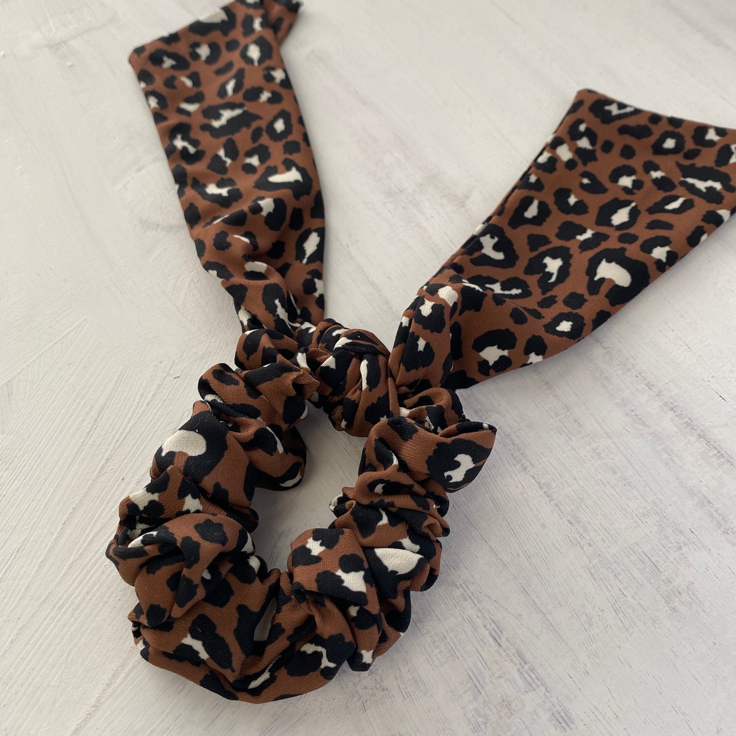 Animal Print Mini Hair Scrunchie with Tails