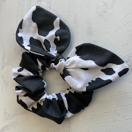 Cow Mini Bow Scrunchie