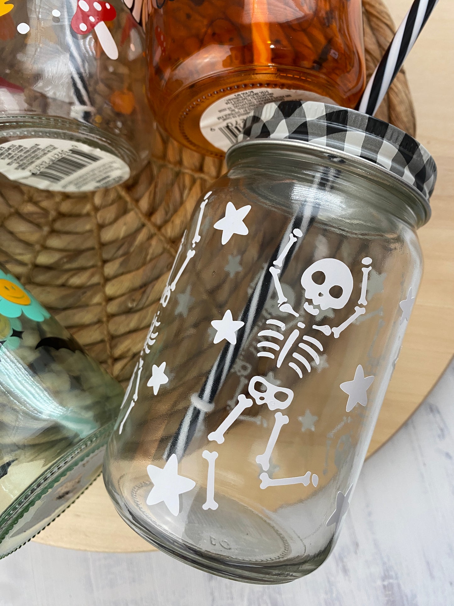Halloween Glass Mason Jar Cups