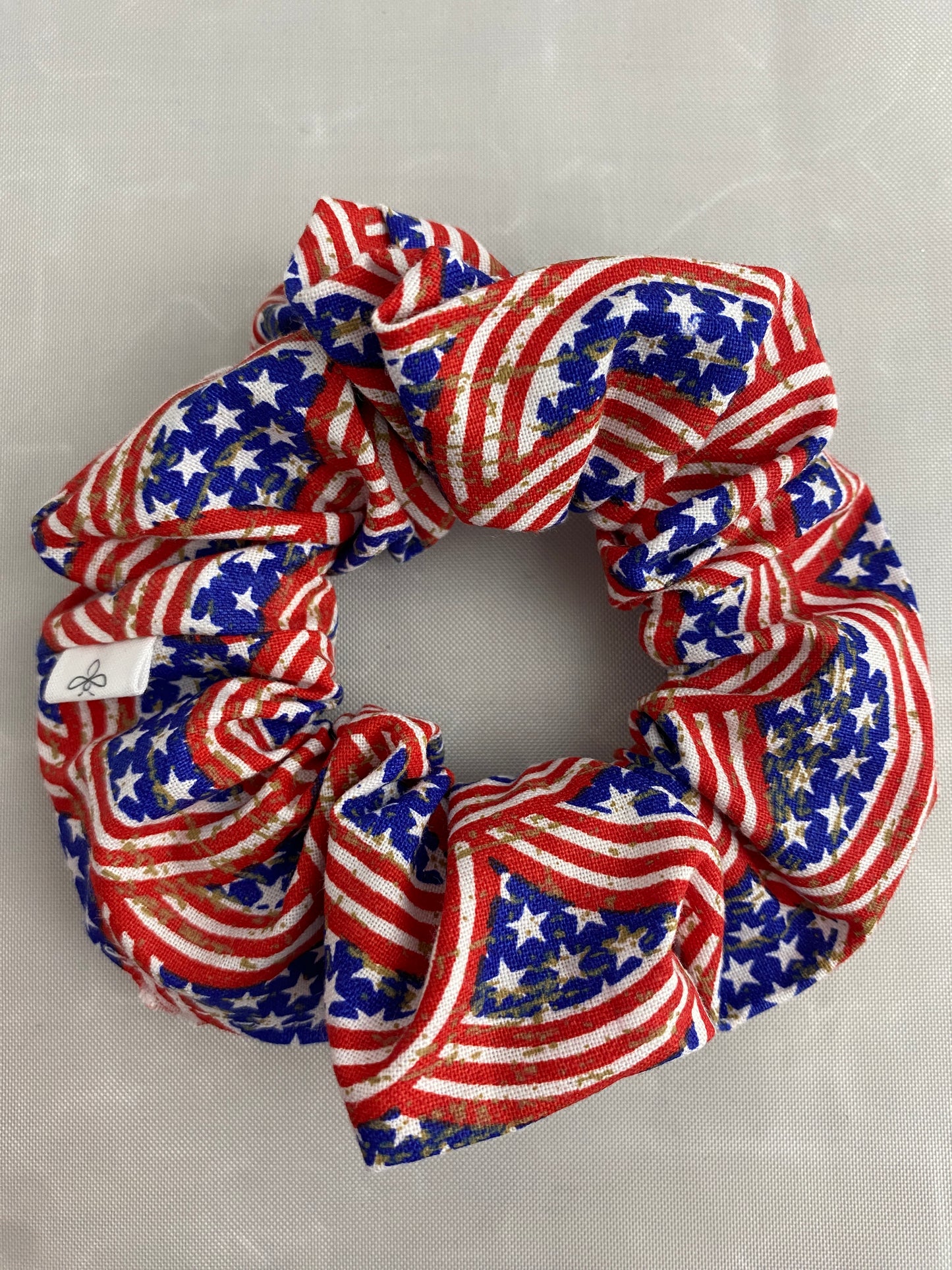 USA Flag Mini Hair Scrunchie, Red White and Blue 4th of July
