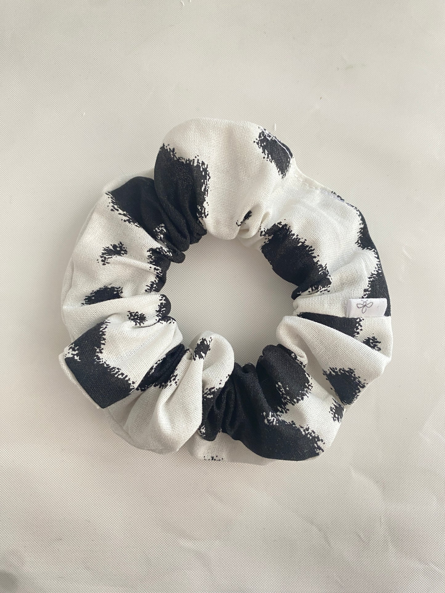 Cow Print Mini Hair Scrunchie, Bow Scrunchie