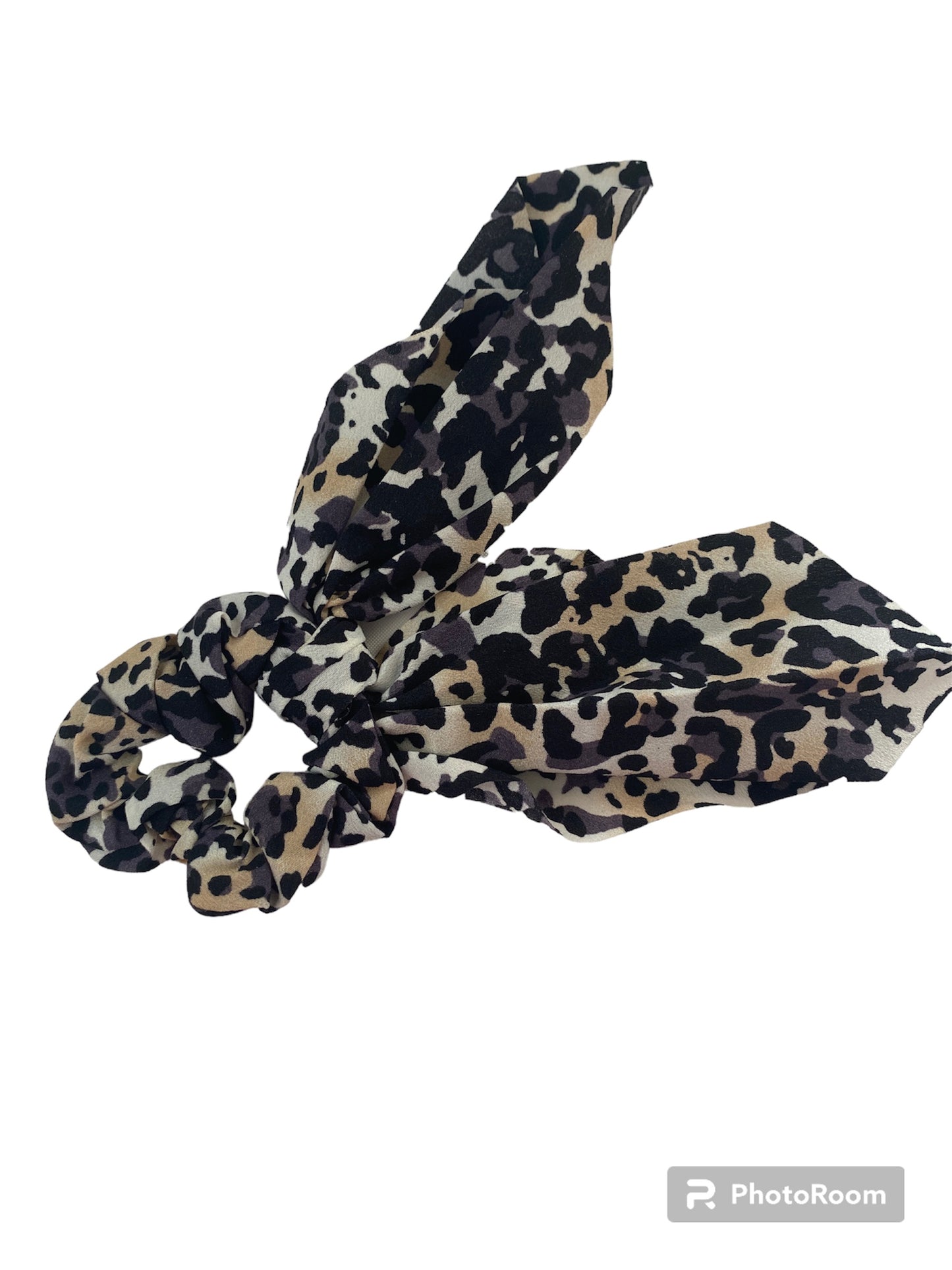 Animal Print Mini Hair Scrunchie with Tails